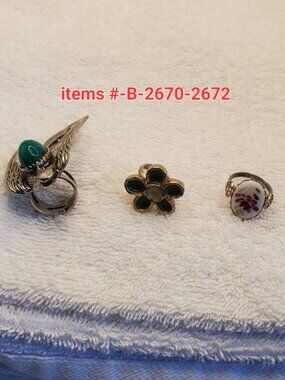 3 Rings (adjustable ) , items # B-2670-2672,.  wt.  36 grams.